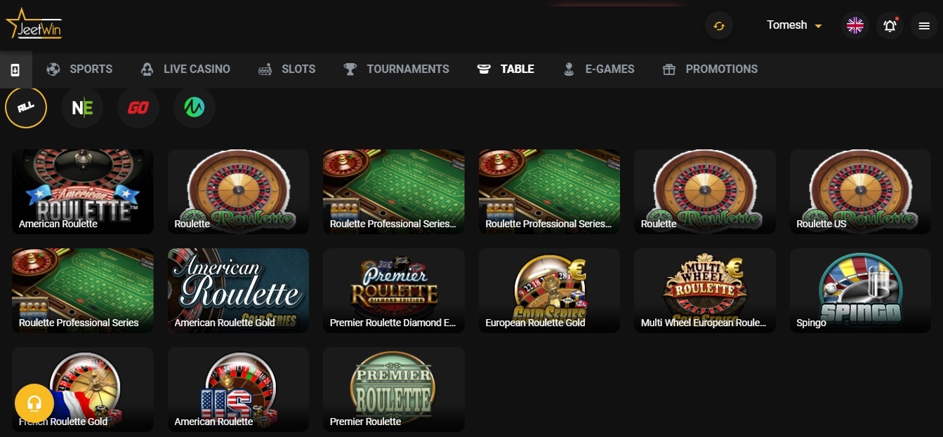 Jeetwin Online Roulette Selection